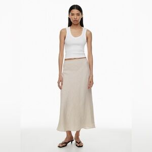WHITE Babaton / Aritzia slip linen maxi skirt, size women’s us 6